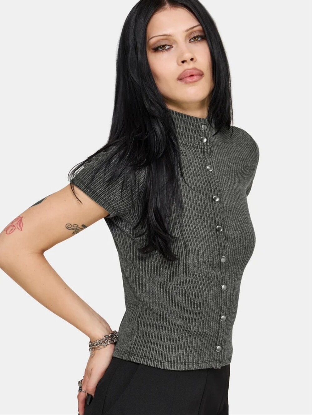 Grey Bryony Button Down Top